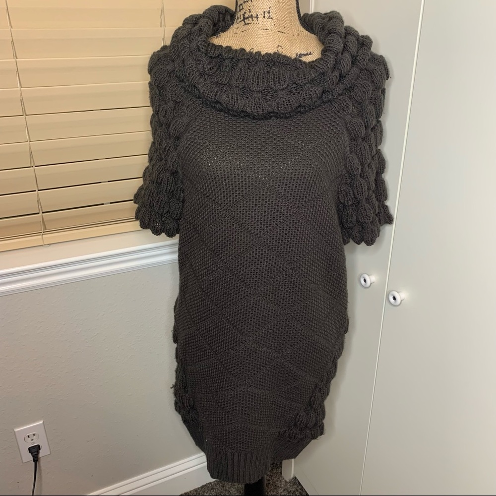 Deby Debo Extra Long Cowl Neck Wool Blend Sweater